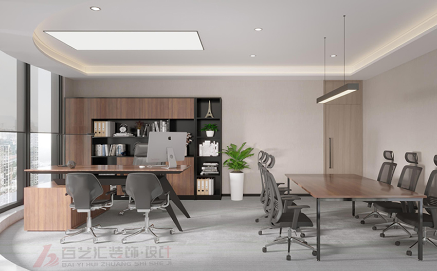 深圳高灯科技合肥办公室装修效果图-总经理办公室